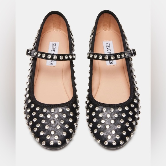 Steve Madden black VINETTA RHINESTONES mary jane flats size 10 brand new - Picture 7 of 10
